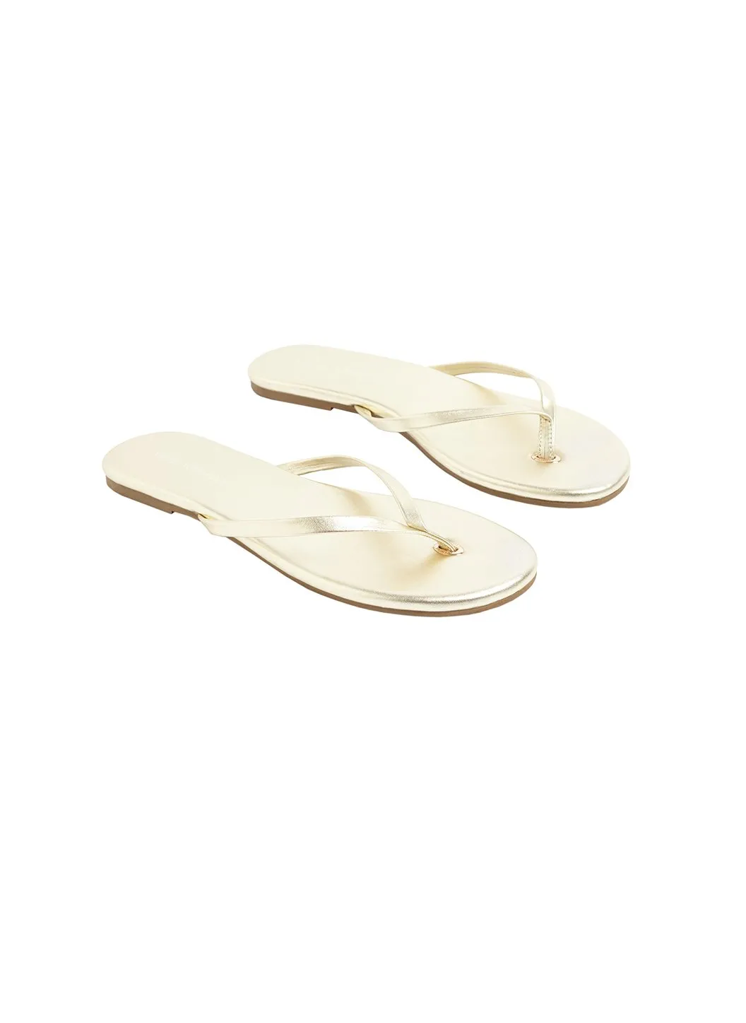 Leather Flip Flops Gold sold by Melissa Odabash product image thumbnail 3