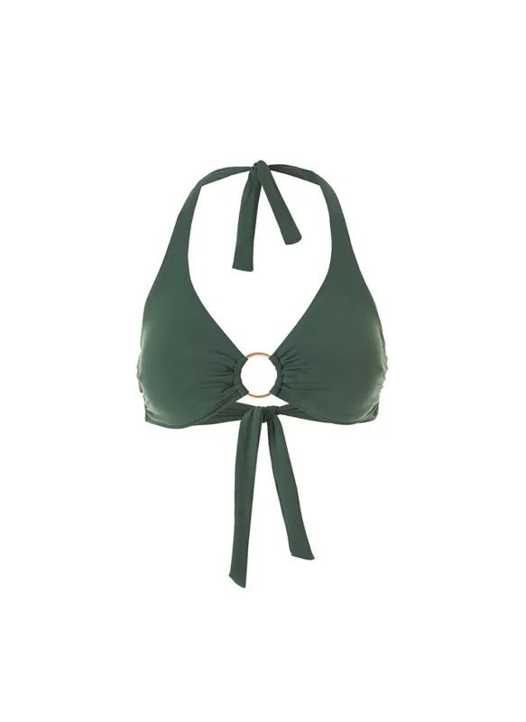 Exclusive Brussels Forest Halterneck Ring Supportive Bikini Top made by Melissa Odabash