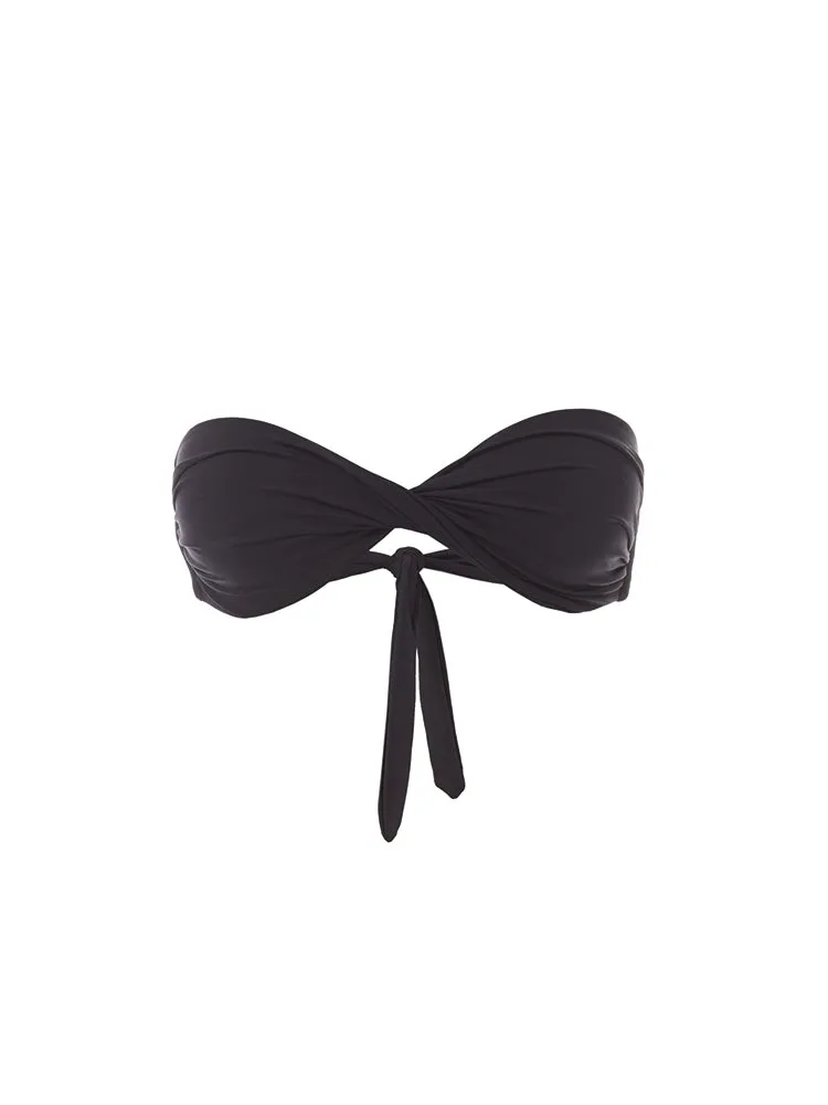 Martinique Black Bandeau Padded Twist Bikini Top sold by Melissa Odabash