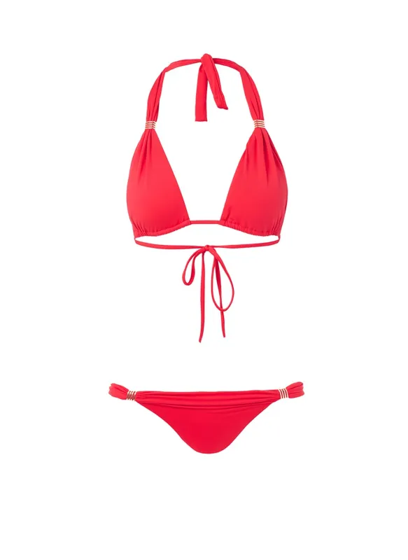 Grenada Red Adjustable Halterneck Bikini made by Melissa Odabash