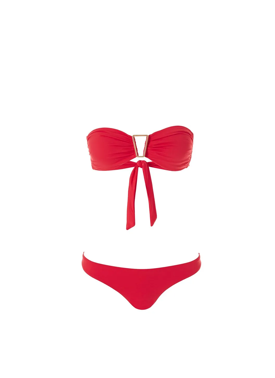Exclusive Barcelona Red Bandeau Triangle Trim Bikini sold by Melissa Odabash