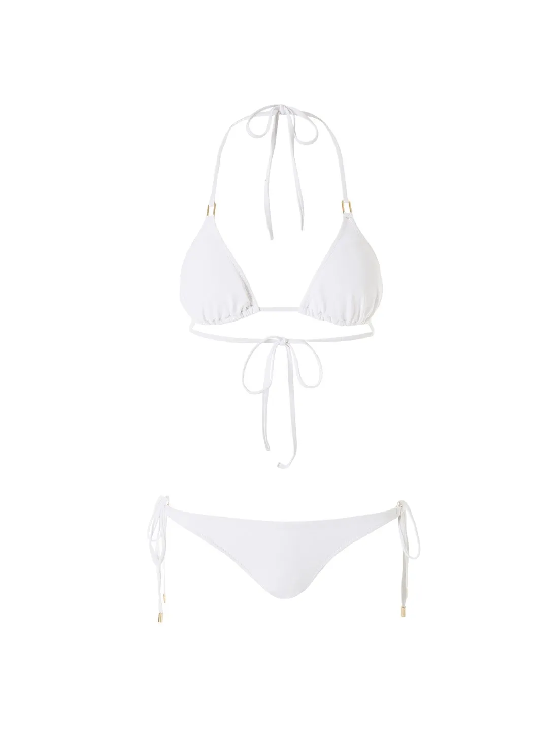 Exclusive Cancun White Ribbed Classic Triangle Bikini sold by Melissa Odabash