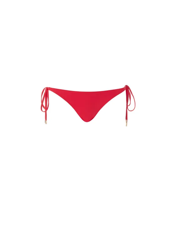 Exclusive Cancun Red Classic Tie Side Bikini Bottom made by Melissa Odabash