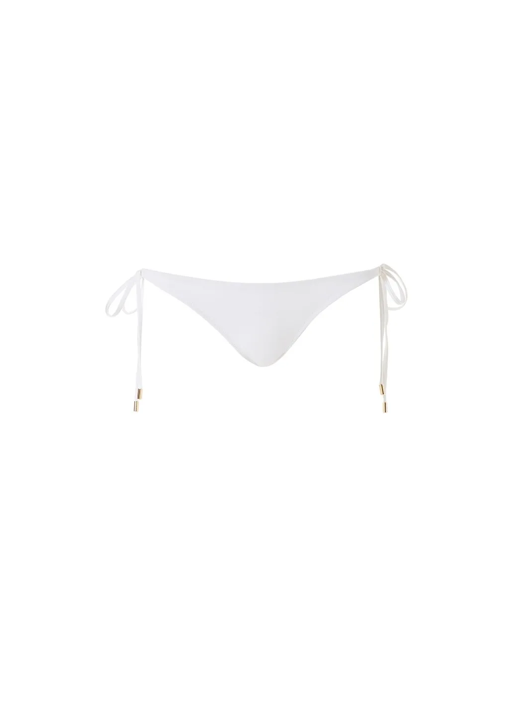 Exclusive Cancun White Classic Tie Side Bikini Bottom sold by Melissa Odabash