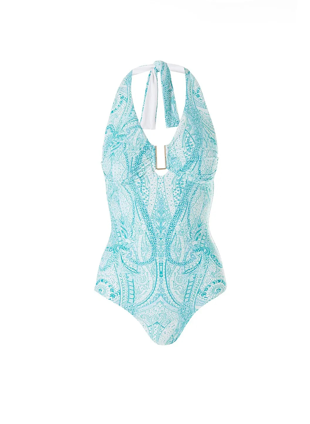 Exclusive Tampa Paisley Halterneck U Trim Swimsuit sold by Melissa Odabash