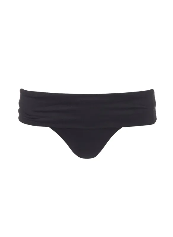 Brussels Black Halterneck Ring Supportive Bikini Bottom made by Melissa Odabash