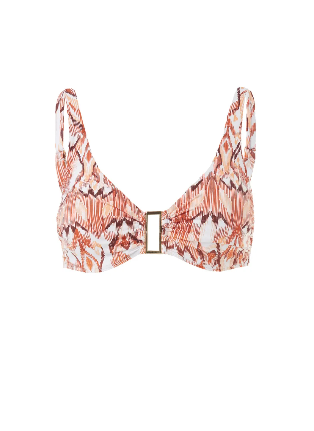 Belair Ikat Over The Shoulder Supportive Bikini Top sold by Melissa Odabash