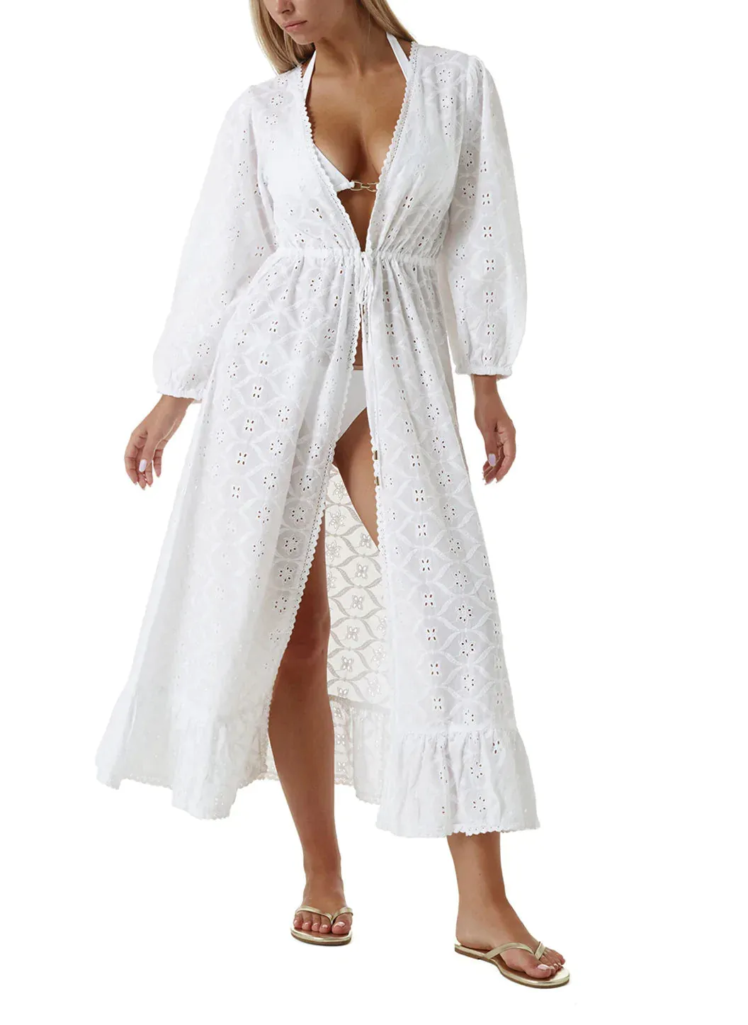 Avery White Diamond Kaftan sold by Melissa Odabash product image thumbnail 5