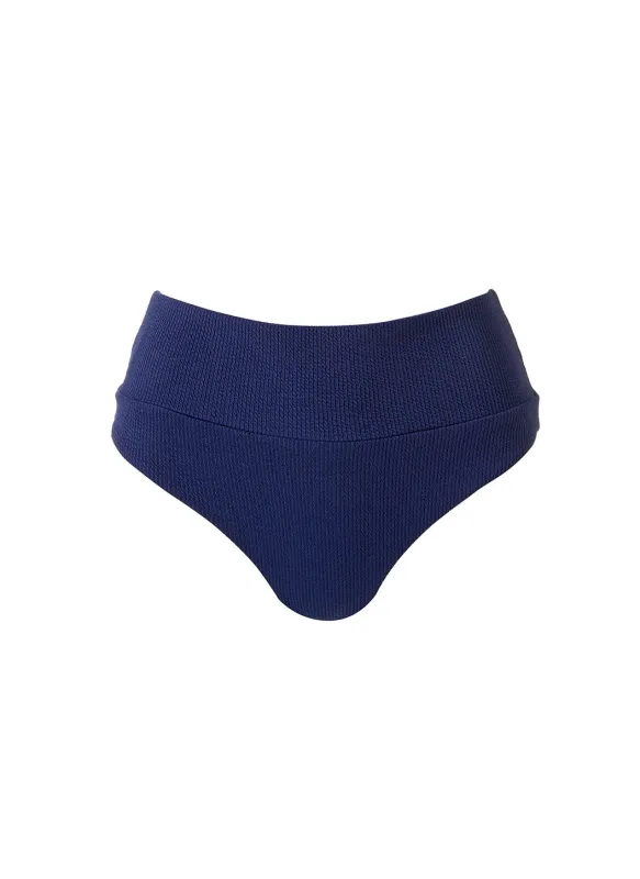 Hamptons Navy Ridges Bikini Bottom sold by Melissa Odabash