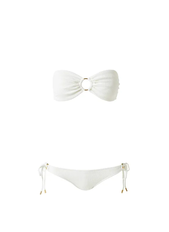 Tortola White Ridges Bikini made by Melissa Odabash