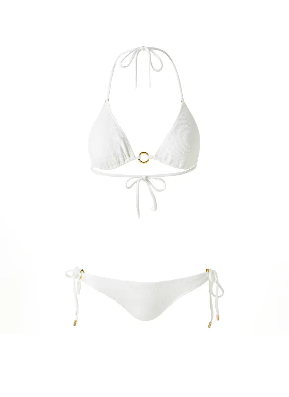 Venice White Textured Bikini made by Melissa Odabash