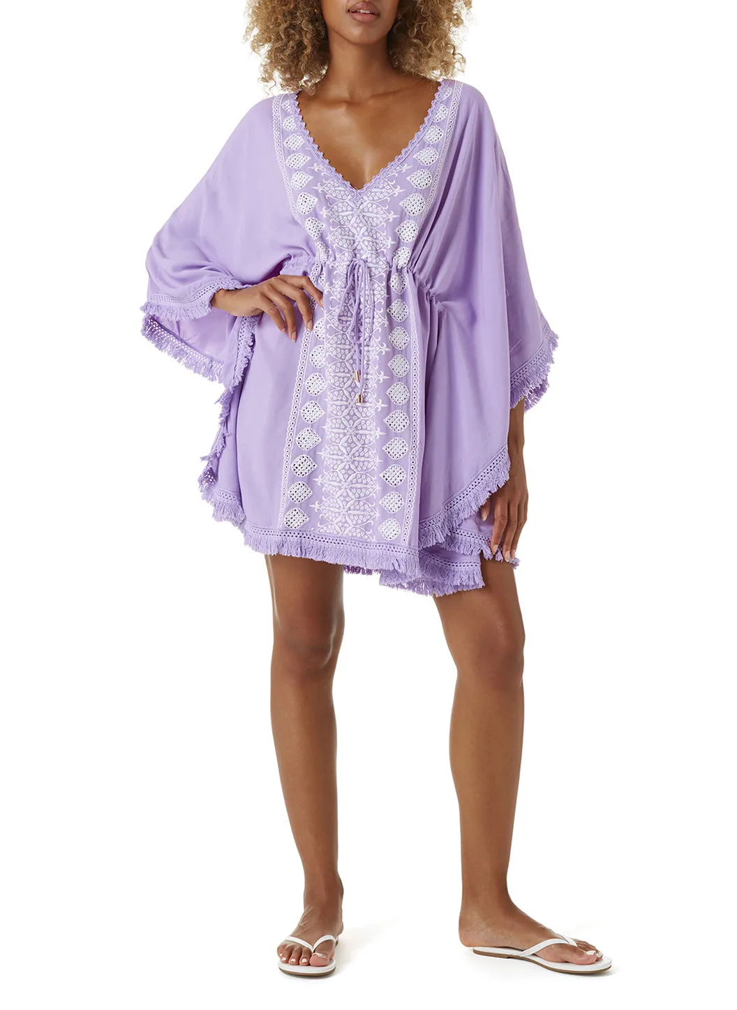 Isabelle Lavender/White Kaftan sold by Melissa Odabash product image thumbnail 5