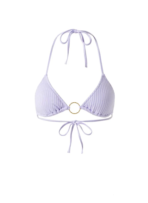 Miami Lavender Ribbed Bikini Top made by Melissa Odabash