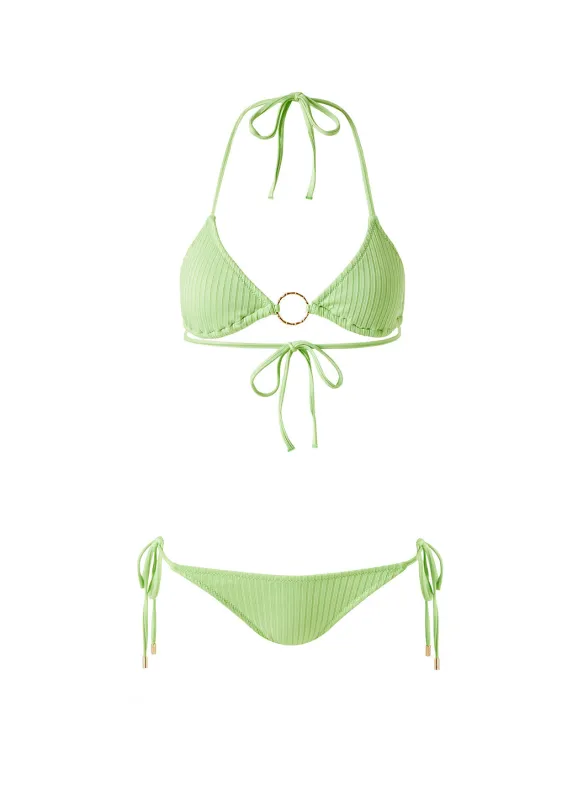 Miami Lime Ribbed Bikini made by Melissa Odabash