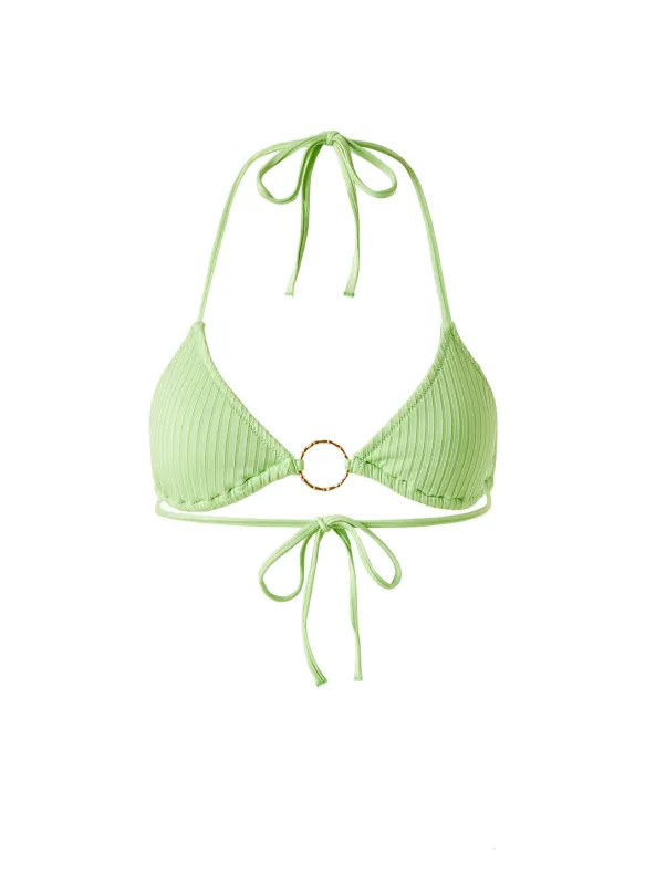 Miami Lime Ribbed Bikini Top made by Melissa Odabash