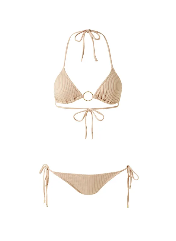 Miami Tan Ribbed Bikini made by Melissa Odabash