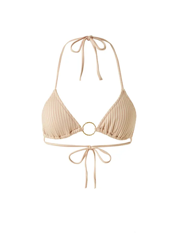 Miami Tan Ribbed Bikini Top sold by Melissa Odabash