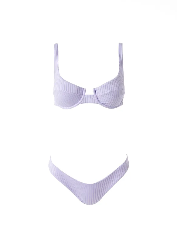 Montreal Lavender Ribbed Bikini made by Melissa Odabash