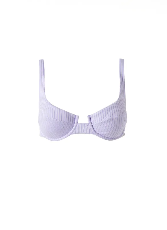 Montreal Lavender Ribbed Bikini Top made by Melissa Odabash