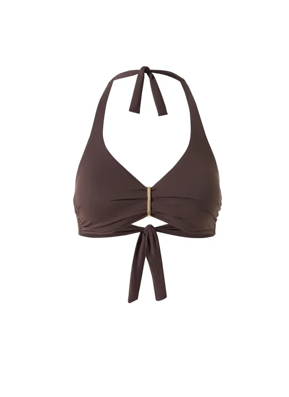Provence Brown Bikini Top made by Melissa Odabash