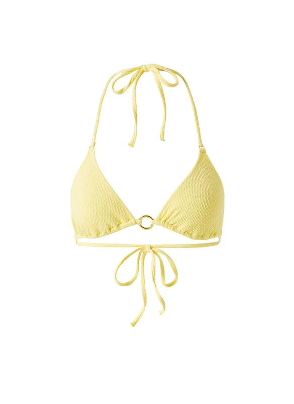 Venice Yellow Textured Bikini Top made by Melissa Odabash