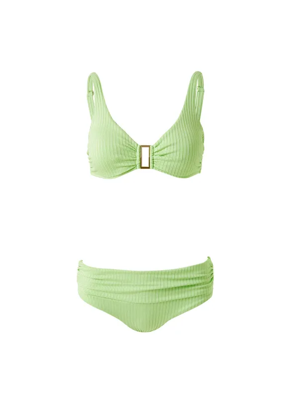 Bel Air Lime Ribbed Bikini made by Melissa Odabash