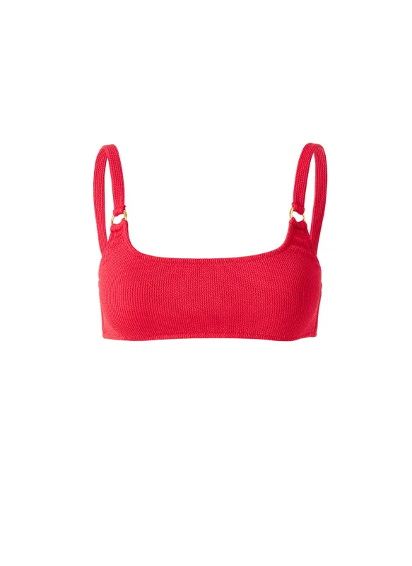 Bari Red Ridges Bikini Top sold by Melissa Odabash
