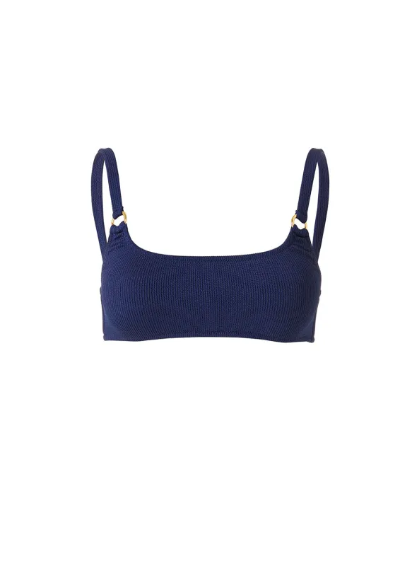 Bari Navy Ridges Bikini Top sold by Melissa Odabash