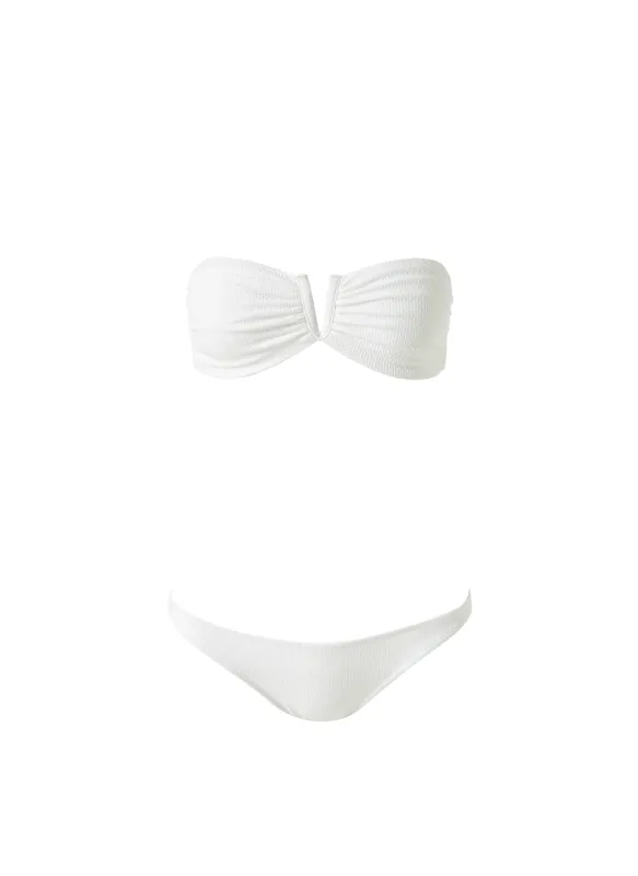 Alba White Textured Bikini sold by Melissa Odabash