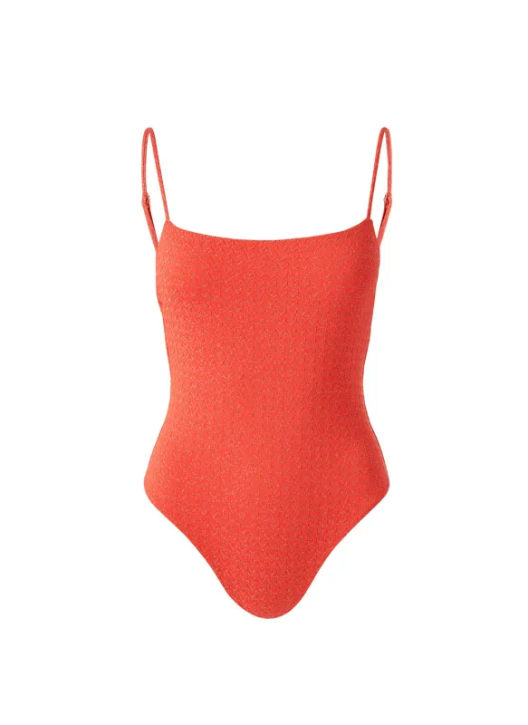 Maui Apricot Zigzag Swimsuit made by Melissa Odabash