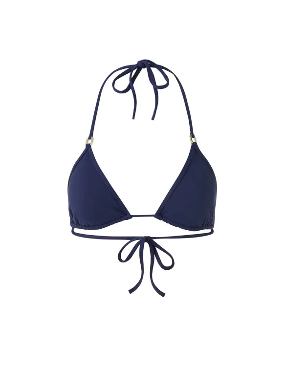 Malta Navy Bikini Top made by Melissa Odabash