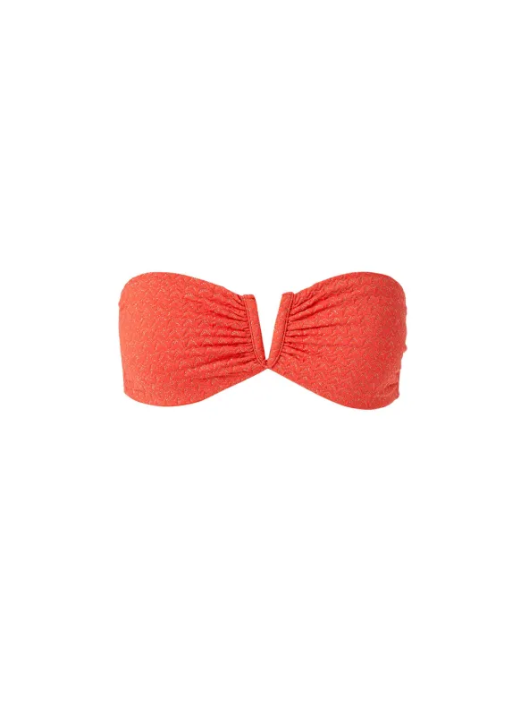 Alba Apricot Zigzag Bikini Top made by Melissa Odabash