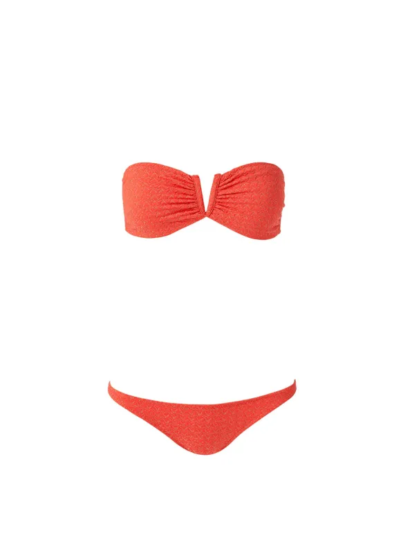 Alba Apricot Zigzag Bikini sold by Melissa Odabash