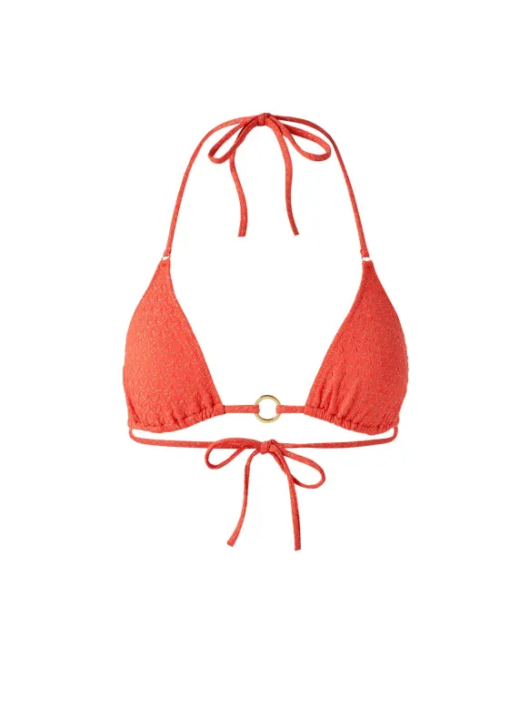 Venice Apricot Zigzag Bikini Top made by Melissa Odabash