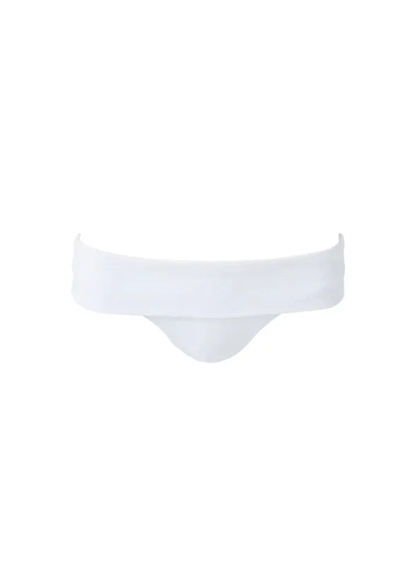 Brussels White Pique Bikini Bottom sold by Melissa Odabash