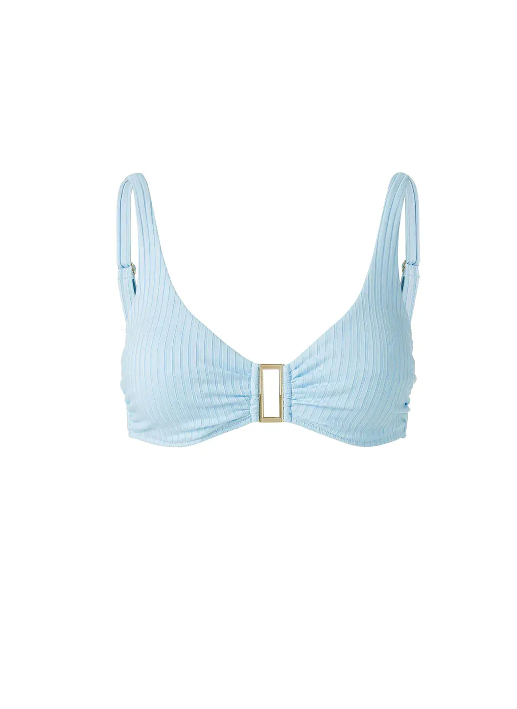 Bel Air Sky Ribbed Bikini Top sold by Melissa Odabash
