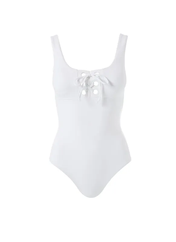 Tulum White Swimsuit made by Melissa Odabash