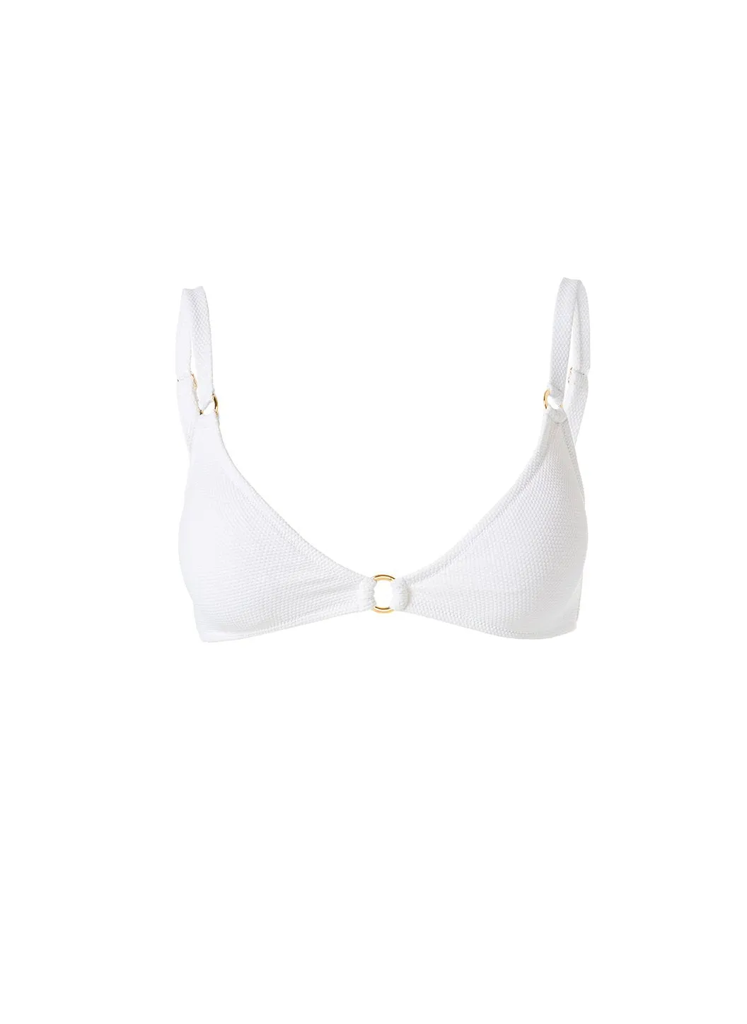 Montenegro White Pique Bikini Top sold by Melissa Odabash