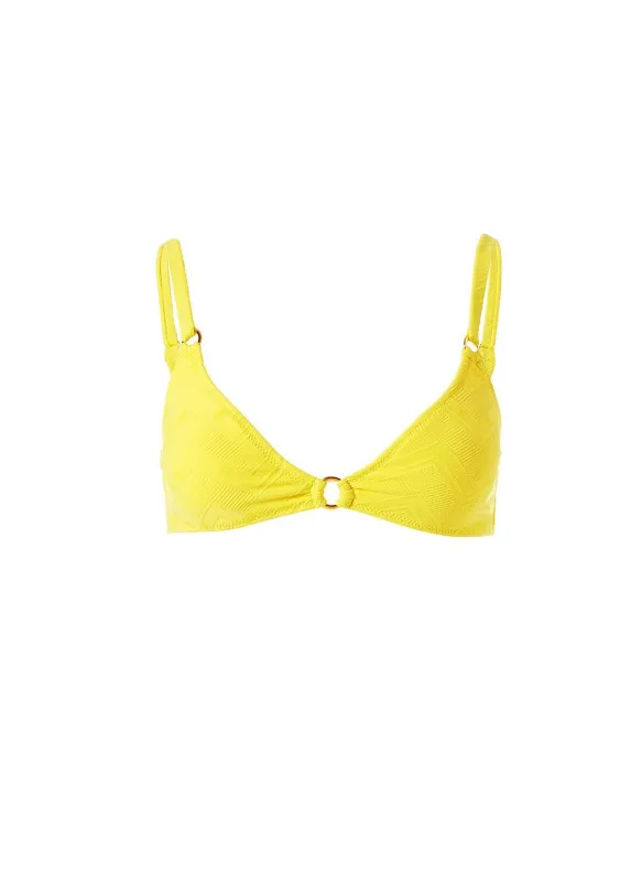 Montenegro Lemon Zigzag Bikini Top made by Melissa Odabash