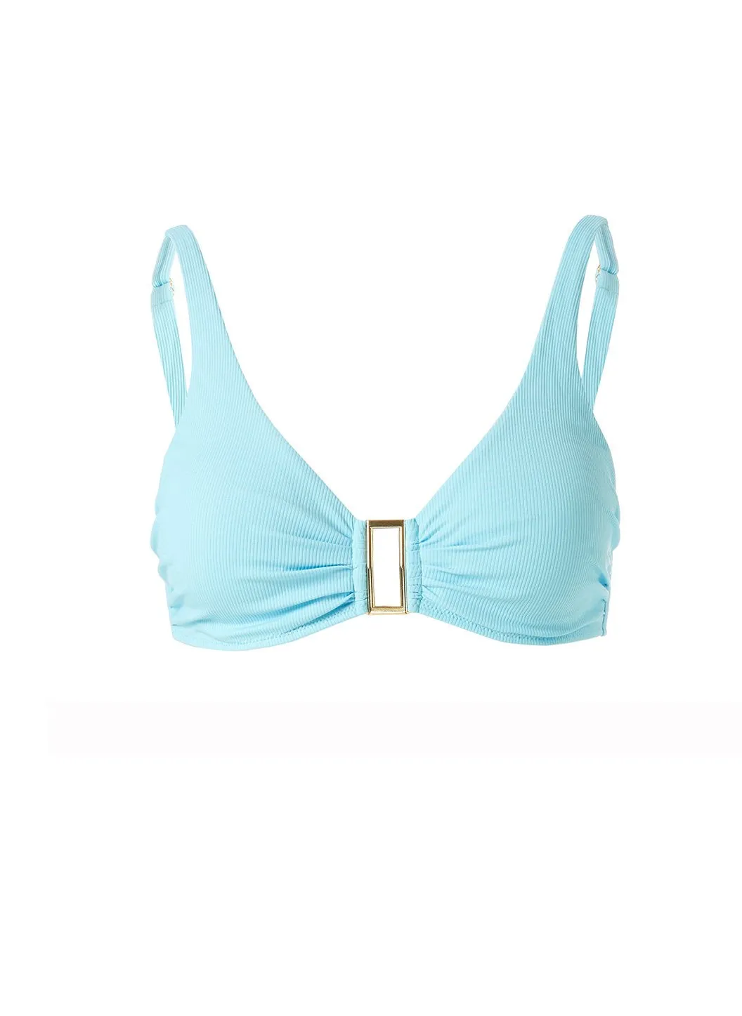 Bel Air Celeste Ribbed Bikini Top sold by Melissa Odabash
