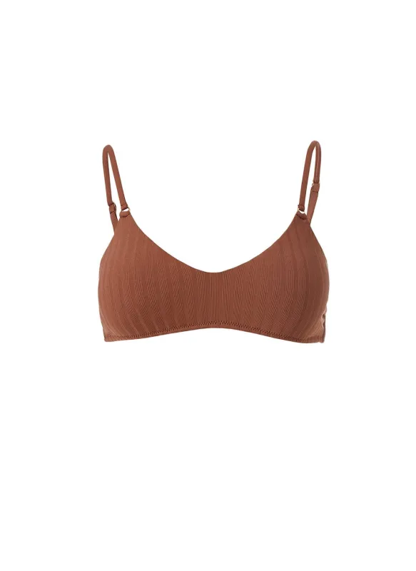 Vienna Ribbed Coco Bikini Top made by Melissa Odabash