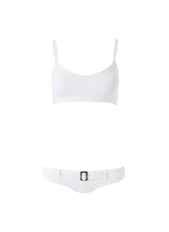 Tortola White Ribbed Bikini made by Melissa Odabash