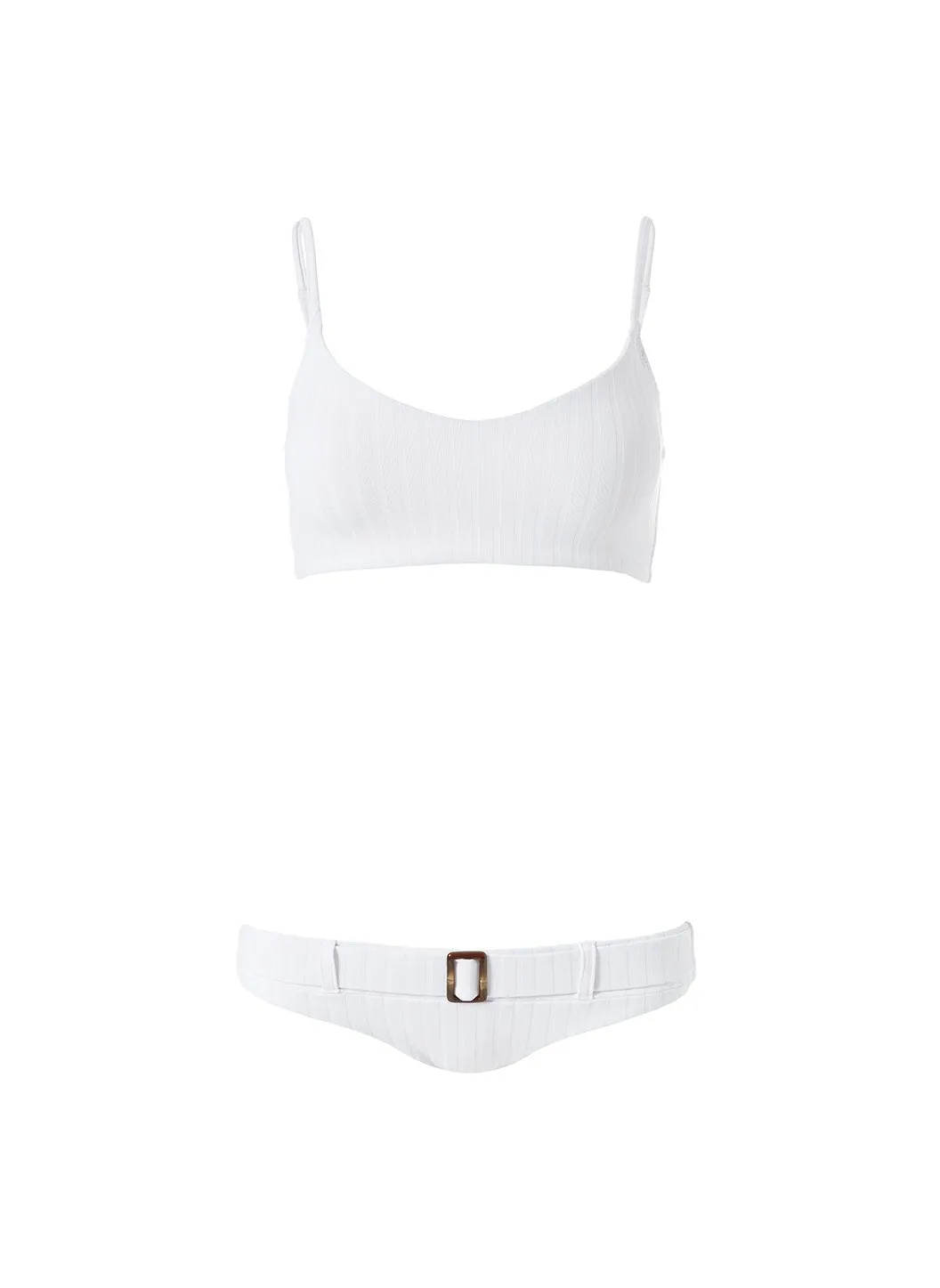 Tortola White Ribbed Bikini sold by Melissa Odabash