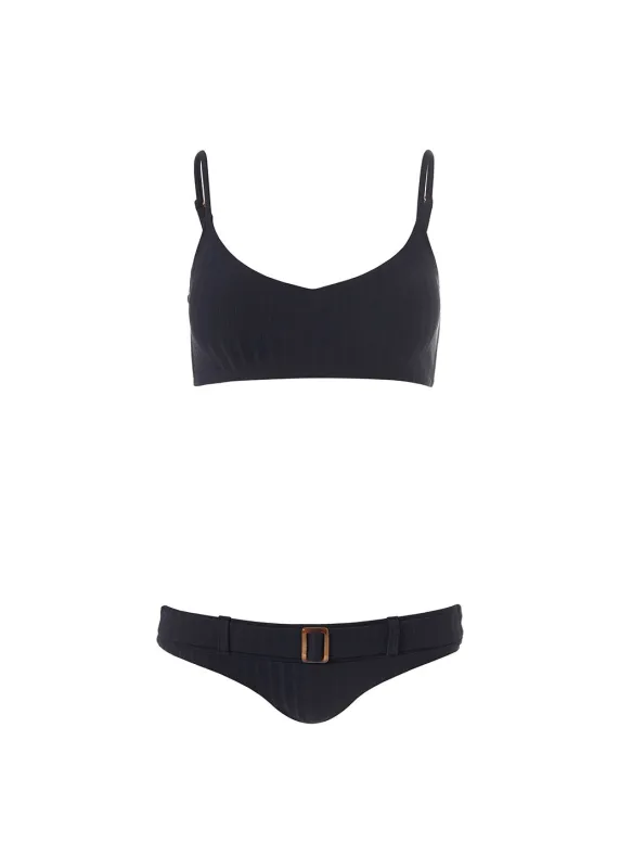 Tortola Black Ribbed Bikini made by Melissa Odabash