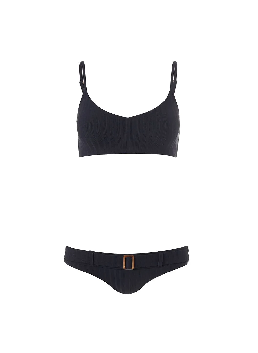 Tortola Black Ribbed Bikini sold by Melissa Odabash