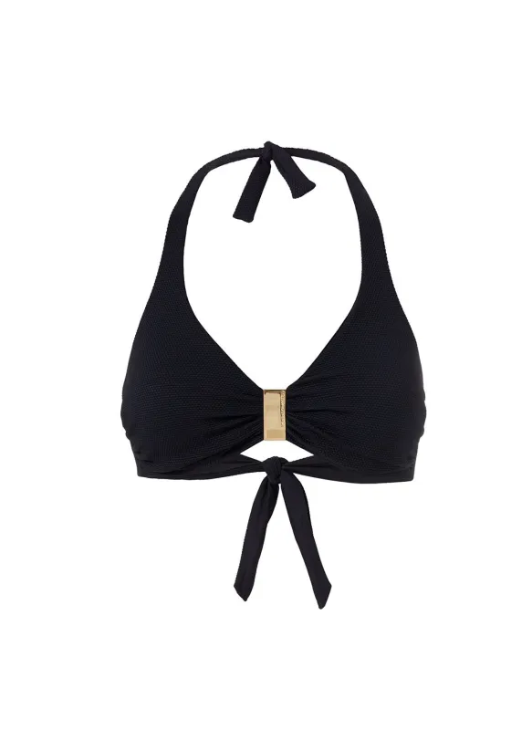 Provence Pique Black Bikini Top made by Melissa Odabash