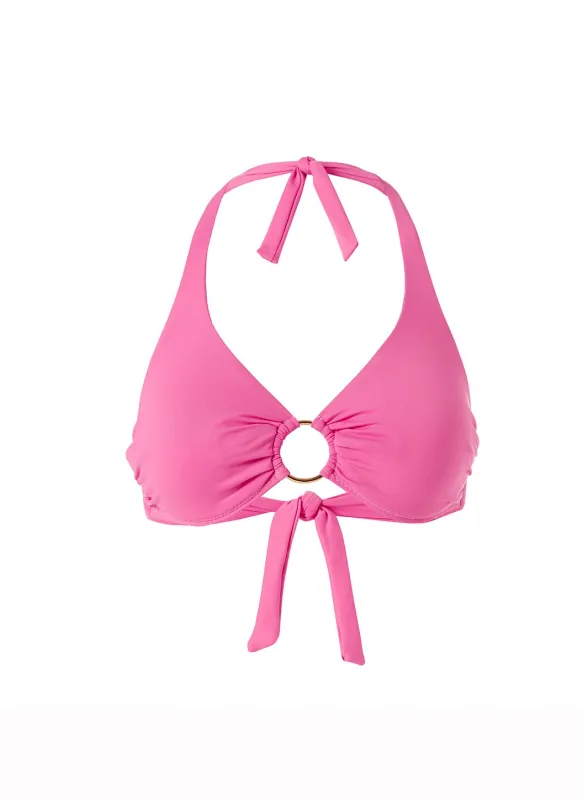 Brussels Flamingo Bikini Top sold by Melissa Odabash