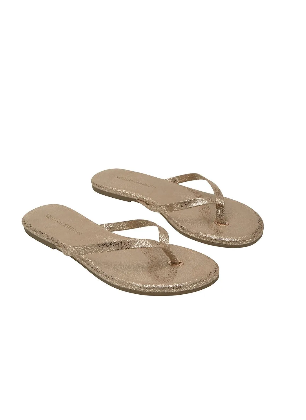 Leather Flip Flops Gold Sparkle sold by Melissa Odabash product image thumbnail 2