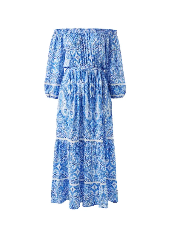 Eclipse Aztec Blue Dress made by Melissa Odabash