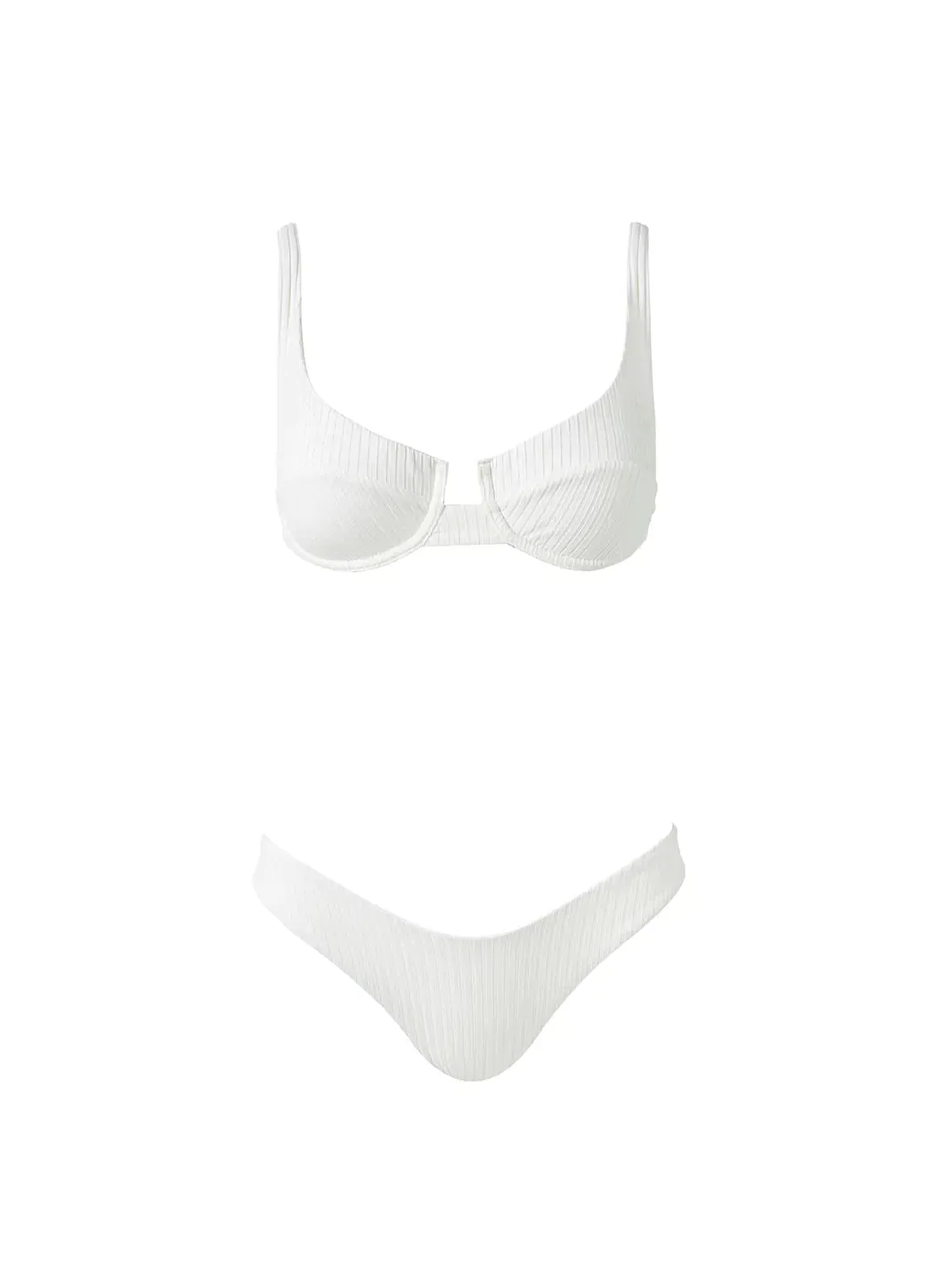 Montreal White Ribbed Bikini Bottom sold by Melissa Odabash product image thumbnail 2